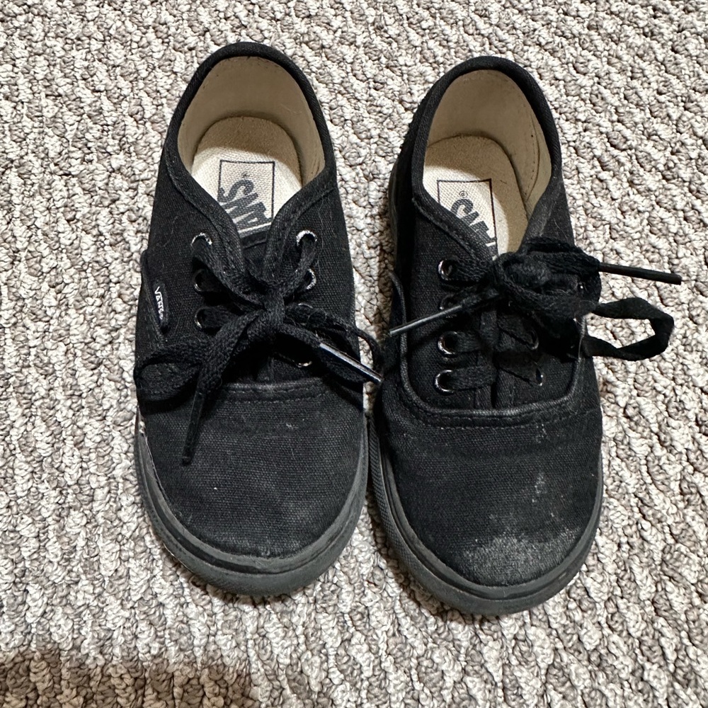 Vans Kids Black Canvas Sneakers